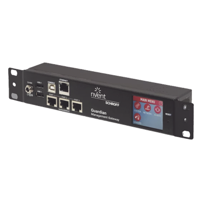 Gateway de Gestión y Monitoreo Ambiental para Centro de Datos GUARDIAN / 1U Compacto / 3 Puertos de Sensores / Pantalla LCD Táctil / SNMP, BACnet, Modbus/TCP