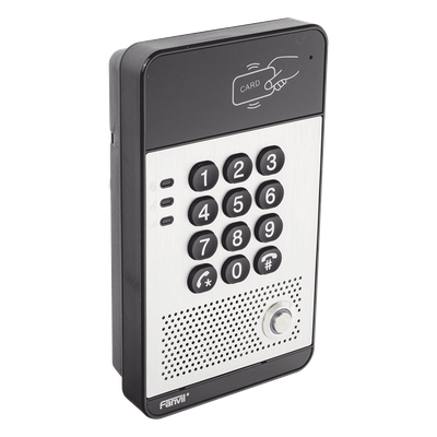 Audio Portero IP con 2 líneas SIP, relevador integrado, teclado numérico y lectora de tarjetas RFID para control de acceso, PoE - Imagen 5