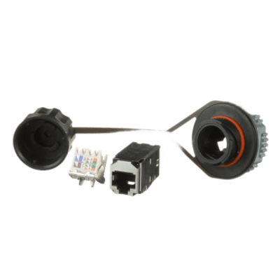 Conector Jack RJ45 de Uso Industrial Estilo TG, Blindado Categoría 6, Con Tapa Protectora, Protección IP67 - Imagen 4