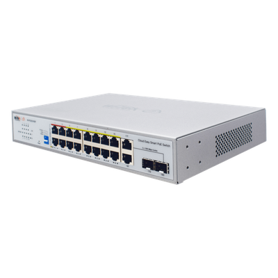 Switch PoE / Administración en la nube / Con 16 puertos 10/100 Mbps PoE af/at (Puertos 1-4: bt 90W) / 2 Puertos Uplink 10/100/1000 Mbps / 1 Puerto SFP Gigabit / Presupuesto 250 W / PoE hasta 250 metros / Soporta protocolo ONVIF - Imagen 3