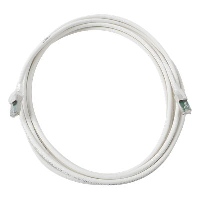 Patch Cord Z-MAX Cat6A S/FTP, CM/LS0H, 9.14 Metros (30 Pies), Color Blanco