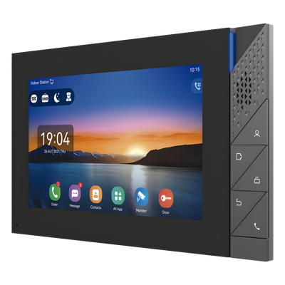 Monitor IP/SIP para interior con Android, Wi-Fi, Bluetooth, pantalla táctil de 7", audio de 2 vías, PoE, 8 interfaces de entrada de alarma. - Imagen 3