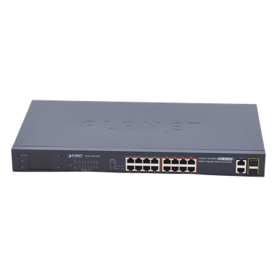 Switch No Administrable PoE+ Extender, Aislamiento VLAN de 16 Puertos +, 2 Combo TP/SFP Gigabit y Pantalla - Imagen 3