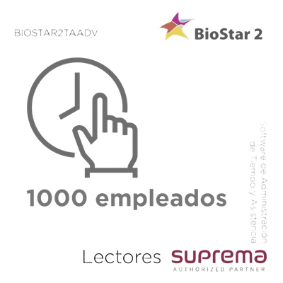 Software de Administración de Tiempo y Asistencia hasta 1000 empleados, para Lectores SUPREMA