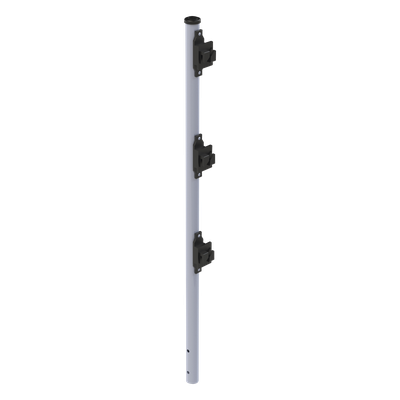 Poste de Paso de 0.75m para Cerca Electrificada. Tubo Galvanizado cal. 18 de 1"Diam. con Tapón y 3 Aisladores Instalados. - Imagen 3