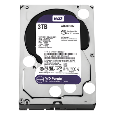 Disco Duro PURPLE de 3TB / 3 AÑOS DE GARANTÍA / Para Videovigilancia