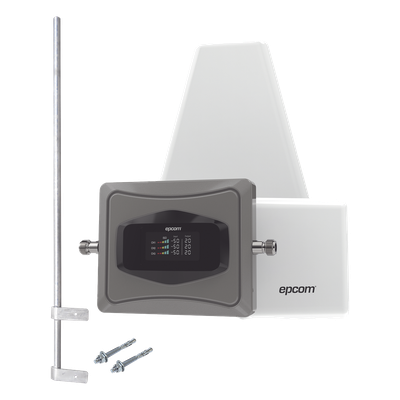 Kit Amplificador de Señal Celular 4G/ Incluye Mástil / Mejora las llamadas convencionales y VoLTE / Soporta datos de tecnologías 2G, 3G y 4G de TELCEL, AT&T y MOVISTAR / Cubre hasta 600 m2.