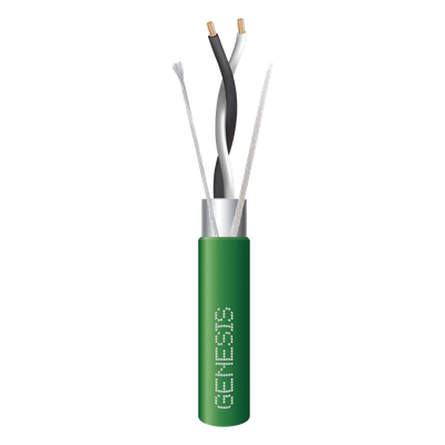Bobina de 305 Metros (1000 Pies) / Cable 2 x 22 AWG / Color Verde / Blindado / Plenum / Trenzado para Aplicaciones de Transmisión de Datos a Alta Velocidad para Automatización, EIA-485, BACnet y Otros Sistemas de Comunicación