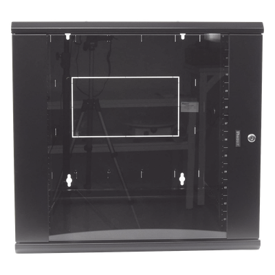 Gabinete PanZone de Montaje en Pared, de 19in, Puerta con Ventana de Seguridad, 12 UR, 762mm de Profundidad, Color Negro - Imagen 3