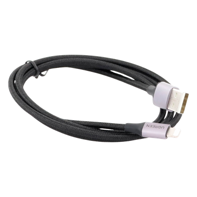 Cable USB-A a Lightning | 1 Metro (3.28 Pies) | Certificado MFi | Carga Rápida 5V/2.4 A | 480 Mbps | Conector C94 | Adecuado para iPhone, iPad y iPod | Protección Integrada | Caja de Aluminio | Nylon Trenzado | Color Negro - Imagen 4