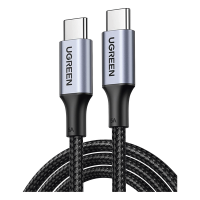 Cable USB-C a USB-C | 1 Metro | Carga Rápida de hasta 100W | Transferencia de datos 480 Mbps | PD3.0 | QC4.0/3.0/2.0 | FPC | AFC | Protección Integrada| Caja de Aluminio | Nylon Trenzado | Amplia Compatibilidad | Color Negro.