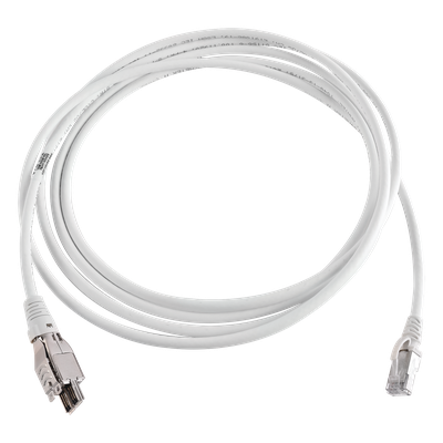 Patch Cord TERA Cat6A 1/10G Ethernet, de 4 Pares y Conector Modular, LS0H, Color Marfil, 10 Metros (32.81 Pies)