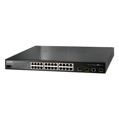 Switch PoE administrable L2 de 24 puertos PoE 802.3af a 10/100 Mbps + 2 puertos Gigabit/SFP