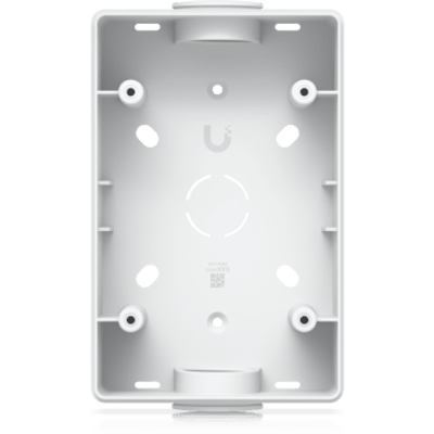 Caja de conexiones para lectores de acceso UniFi y visores de intercomunicación que admite montaje en superficie plana y fijación a conductos de 3/4". Color Blanco - Imagen 5