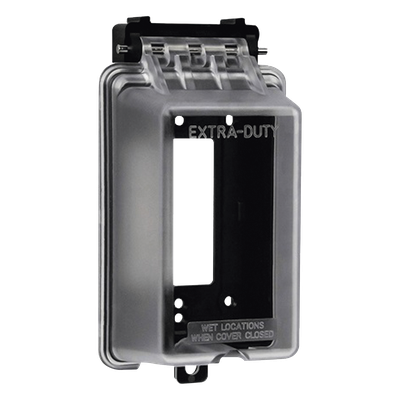 Caja Protectora de Contactos para Exterior / Policarbonato de Alto Impacto / Protección NEMA 3R / 127V 15A 60Hz / Tapa Transparente Base Negra / Resistente a Intemperie UV - Imagen 3