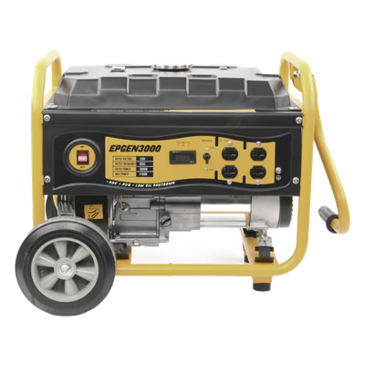 Generador a Gasolina / Planta de Emergencia 3kW (7HP), 110Vca, Encendido de Jalón, Jaula con Ruedas para Fácil Traslado