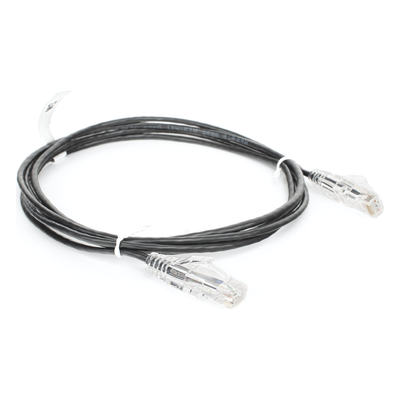 Cable de Parcheo Slim UTP Cat6 - 2 Metros (6.56 Pies) Negro Diámetro Reducido (28 AWG) - Imagen 4