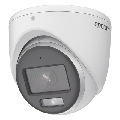 [ColorVu] Turret TURBOHD 3K (5 Megapixel) / Lente 2.8 mm / Micrófono Integrado / Imagen a Color 24/7 / 20 mts Luz Blanca / Exterior IP67 / dWDR / 4 Tecnologías