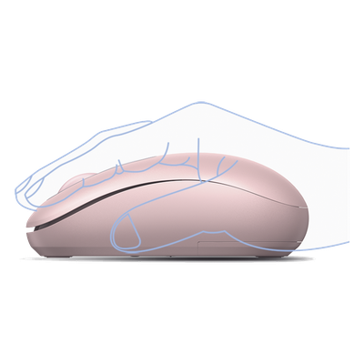 Mouse Inalámbrico 2.4G 800/1200/1600/2400 DPI | Función de 3 botones | Alcance 10m | Silencioso | Ergonómico | Anti-caída y Anti-interferencias | Batería Alcalina AA incluida | Color Dusty Pink. - Imagen 4