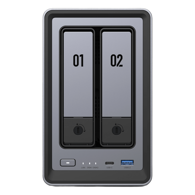 NASync DXP2800 | SO UGOS Pro | Intel N100 12th Gen Intel® 4 Core™ | 2 Bahías SATA hasta 48TB | 2-Bahias (M.2 NVMe) hasta 16TB | 8GB DDR5 (Exp. a 16GB) | Ethernet 2.5G | HDMI 4K | 2* USB2.0 | 1*USB 3.2Gen | 1* USB 3.2Gen2 | 1*USB-C 3.2Ge - Imagen 3