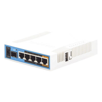  (hAP ac) 5 Puertos Gigabit Ethernet, 1 Puerto SFP, 1 USB, WiFi Doble Banda 3x3 802.11ac, hasta 1W de potencia
