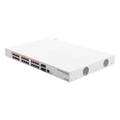 CRS328-24P-4S+RM - 24 port Gigabit Ethernet router/switch with four 10Gbps SFP+ 