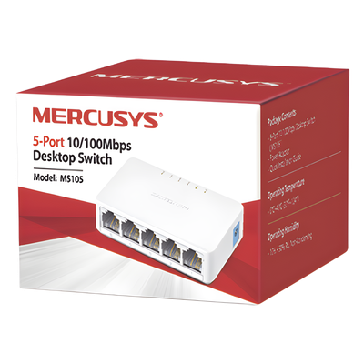 Switch NO Administrable / Para escritorio / 5 puertos 10/100 Mbps / Diseño Compacto / Plug and Play - Imagen 3