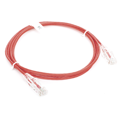 Cable de Parcheo Slim UTP Cat6 - 2 Metros (6.56 Pies) Rojo Diámetro Reducido (28 AWG) - Imagen 4