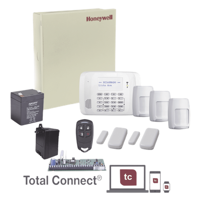 Kit de alarma inalámbrica con panel VISTA-48, teclado y receptor RF, 2 contactos y 3 sensores PIR, hasta 48 zonas