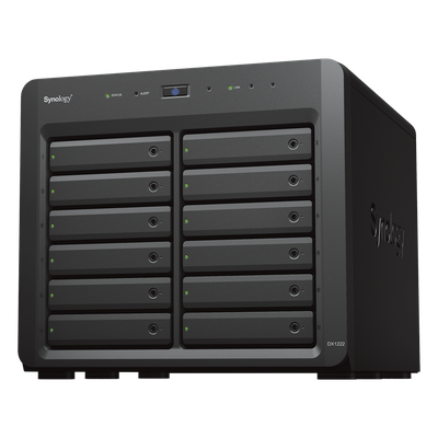 Unidad de Expansión Synology DX1222 | 12 Bahías para HDD/SSD SATA 3.5" o 2.5" | Intercambio en Caliente | Puerto Mini-SAS HD | Garantía de 5 Años.