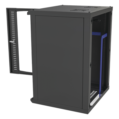 Gabinete para Montaje en Pared, Puerta de Cristal Templado, Cuerpo Fijo con Rack 19" de 16 Unidades - Imagen 7