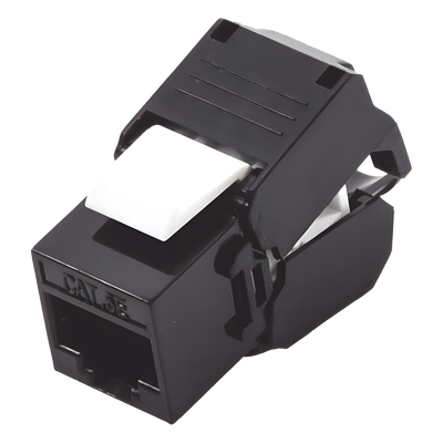 Módulo Jack Keystone Cat5e (Toolless), con Terminación en Ángulo 180 - Color Negro, Compatible con Faceplate y Patchpanel Linkedpro