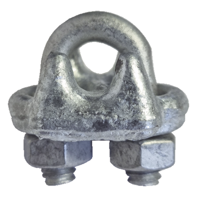 Nudo/ Perro/ Abrazadera Acero Forjado para Cable de 3/16" Galv. Inmersión en Caliente.
