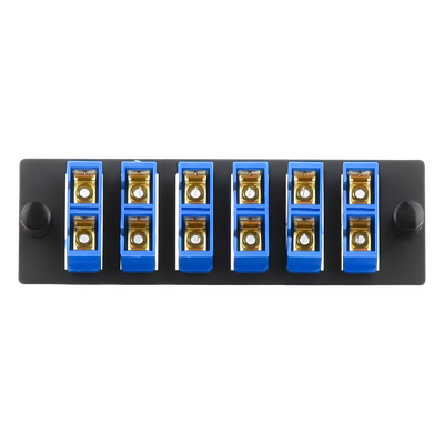 Placa Acopladora de Fibra Optica FAP, Con 6 Conectores SC Duplex (12 Fibras), Para Fibra Monomodo OS1/OS2, Color Azul - Imagen 3