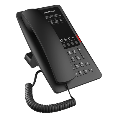 Teléfono IP Hotelero / 2 Líneas SIP / 5 Teclas Programables / Puerto USB-A de Carga / PoE 802.3af / Ethernet 10/100 / Audio HD Manos Libres - Imagen 3