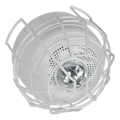Protector De Rejilla Anti Vandalismo Y Golpes Accidentales, Color Blanco, Para Sirenas/Estrobos/Bocinas System Sensor, Montaje en Superficie en Techo, 8.55"Altox8.55"Anchox6.23"Profundidad