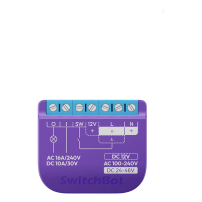 Relay Switch Inteligente Garaje / WiFi + BLE / Control Remoto App / Compatible Matter / Entrada 12-48V CC / Salida 30V 10A / 42 x 36 x 16 mm (1.7 x 1.4 x 0.6 in)