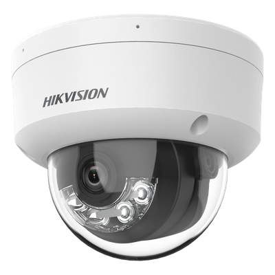 Domo IP 4 Megapixel / Lente 2.8 mm / Dual Light (30 mts IR + 30 mts Luz Blanca) / Micrófono Integrado / Antivandálico IK08 / Motion Detection 2.0 / Exterior IP67 / H.265 / PoE / ONVIF / Micro SD