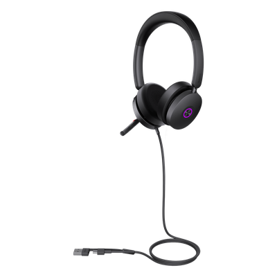 Auriculares Yealink UH48 Dual con cancelación de ruido activa por IA para Microsoft Teams, USB-C/A e indicador de ocupado - Imagen 4