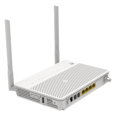 ONT GPON OptiXstar WiFi 2.4GHz 4 puertos GE + 1 puerto CATV + 2 POTS, hasta 300 Mbps