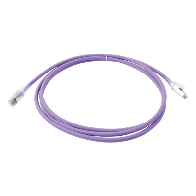 Patch Cord Z-MAX Cat6A S/FTP, CM/LS0H, 2.13 Metros (7 Pies), Color Violeta, Versión Bulk