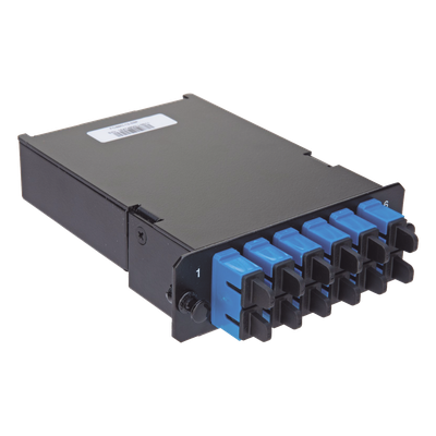 Placa Acopladora de Fibra Óptica FAP, Con 12 Pigtails y 6 Conectores LC Duplex (12 Fibras), Para Fibra Monomodo OS1/OS2, Color Azul - Imagen 3