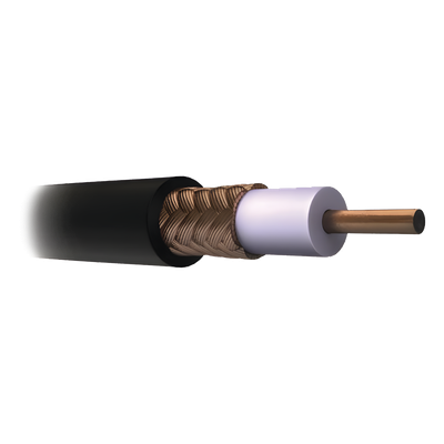 Cable Coaxial RG11/U, 305 Metros (1000 Pies), Bobina de 305 Metros (1000 Pies) Color Negro, AWG 14 Aislamiento Espumado, Blindaje de Aluminio al 60%, Aplicación Intemperie para Video Vigilancia