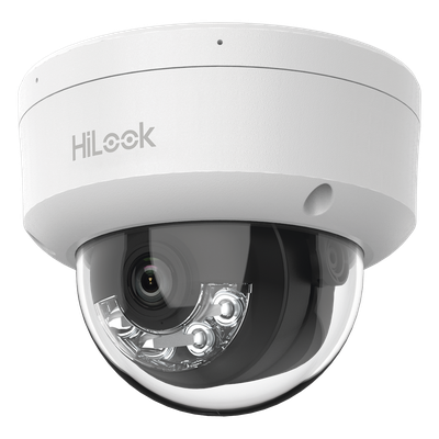 [Dual Light] Domo IP de 2 Megapixel (1080p) / Lente 2.8 mm / 20 mts IR + 15 mts Luz Blanca / Micrófono Integrado / ACUSENSE Lite / Uso en interior / PoE / dWDR / H.265+ / ONVIF