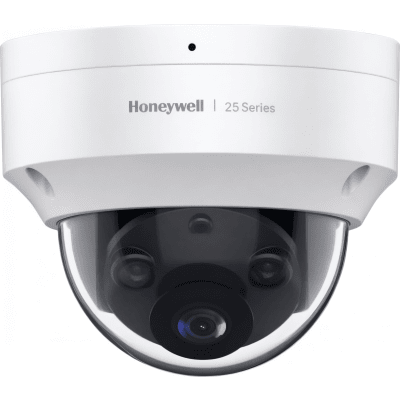 Domo IP / Serie 25 / 4 Megapíxeles / Lente Fijo 2.8 mm / Dual Light IR + Luz Cálida 30 m / WDR 90 dB / IP66/IK10