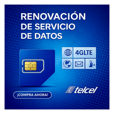 Renovación de plan anual de servicio de 2GB para SIM TELCEL