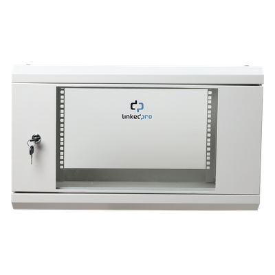 Gabinete de Pared de 6U con Puerta de Cristal Templado, 455 mm de Profundidad Total, Rack de 19'', Acero Reforzado Color Blanco