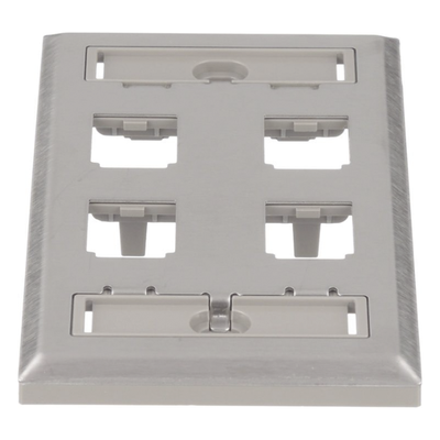 Placa de Pared Vertical, de Acero Inoxidable, Salida Para 4 Puertos Mini-Com, Con Espacios Para Etiquetas - Imagen 5