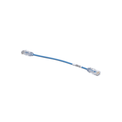 Cable de Parcheo UTP Cat6A, CM/LSZH, Diámetro Reducido (28AWG), Color Azul, 20 cm (7.87 pulgadas). - Imagen 3