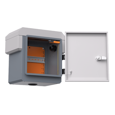 Gabinete de Acero Ventilado para Exterior 250 x 250 x 180 mm con Rieles DIN y 4 Placas Laterales para Montaje de Equipos por Fuera - Imagen 4